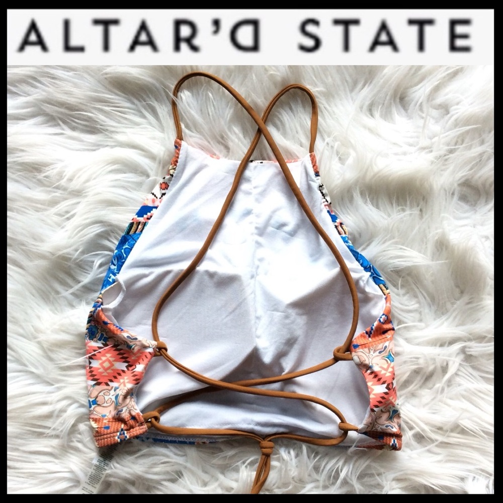 NWOT Altar’d State Maya High Neck Bikini Top - Picture 4 of 6